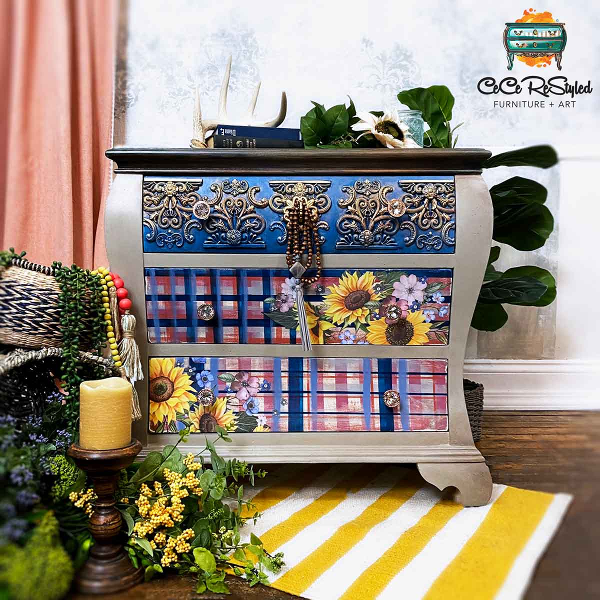 Redesign Decor Transfers® – Sunflower Fields – 3 sheets, design size 22″ X 30″