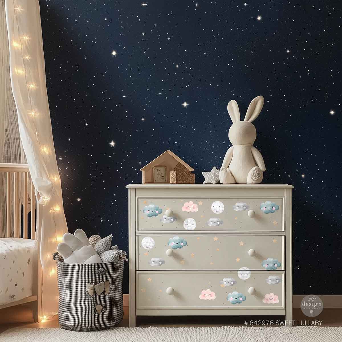 Redesign Decor Transfers® – Sweet Lullaby – total sheet size 24″x35″, cut into 3 sheets