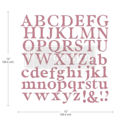 CLEARLY-ALIGNED DÉCOR STAMPS – Alpha – 12×12 clear cling