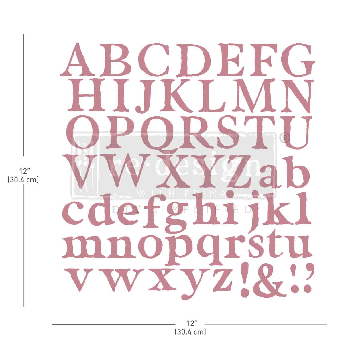 CLEARLY-ALIGNED DÉCOR STAMPS – Alpha – 12×12 clear cling