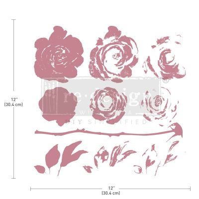 CLEARLY-ALIGNED DÉCOR STAMPS – Mystic Rose – 12×12 clear cling
