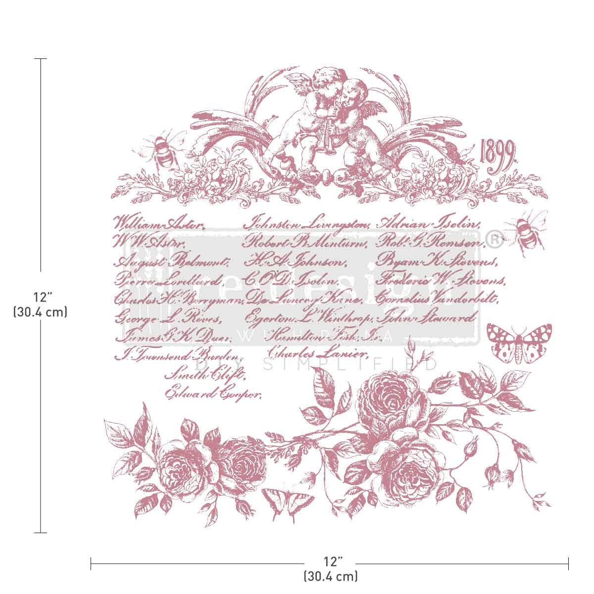 CLEARLY-ALIGNED DÉCOR STAMPS – Floral Script – 12×12 clear cling