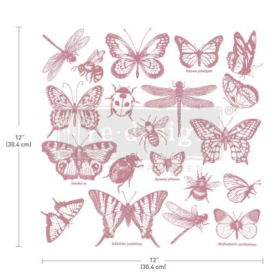 CLEARLY-ALIGNED DÉCOR STAMPS – Monarch Collection – 12×12 clear cling