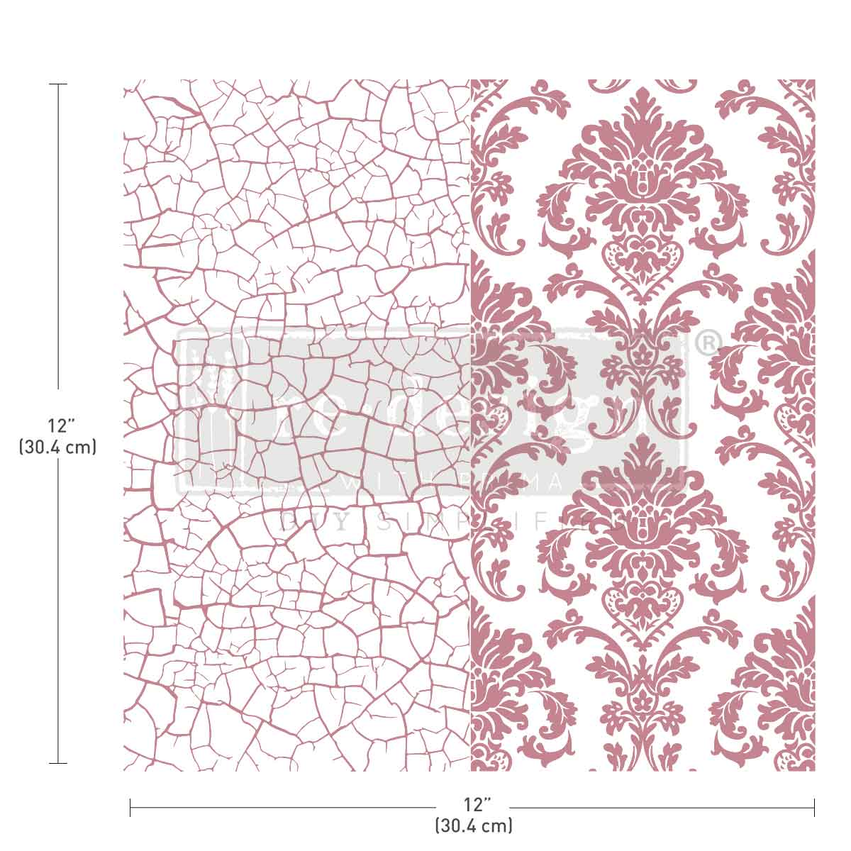 CLEARLY-ALIGNED DÉCOR STAMPS – Imperial Crackle – 12×12 clear cling
