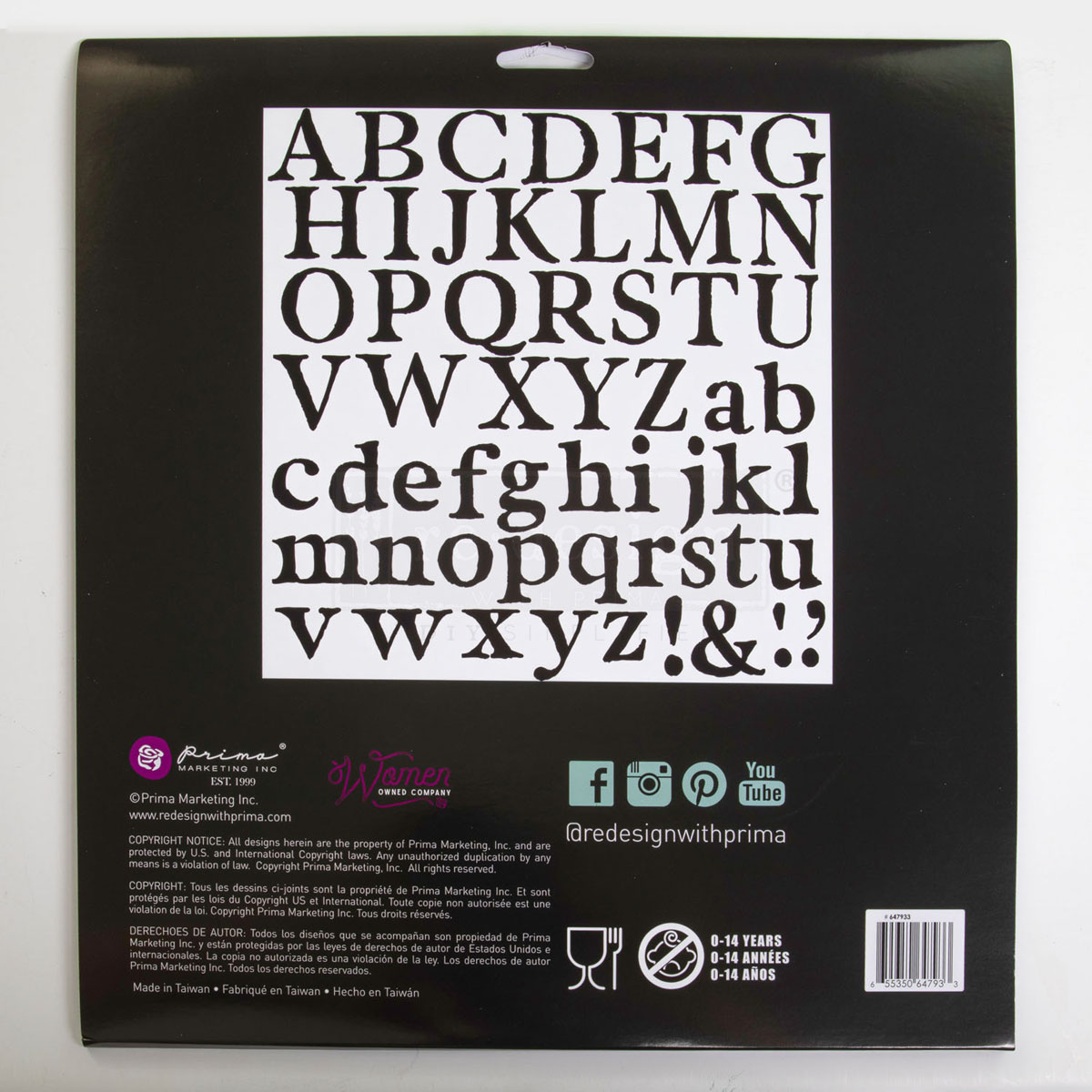 CLEARLY-ALIGNED DÉCOR STAMPS – Alpha – 12×12 clear cling