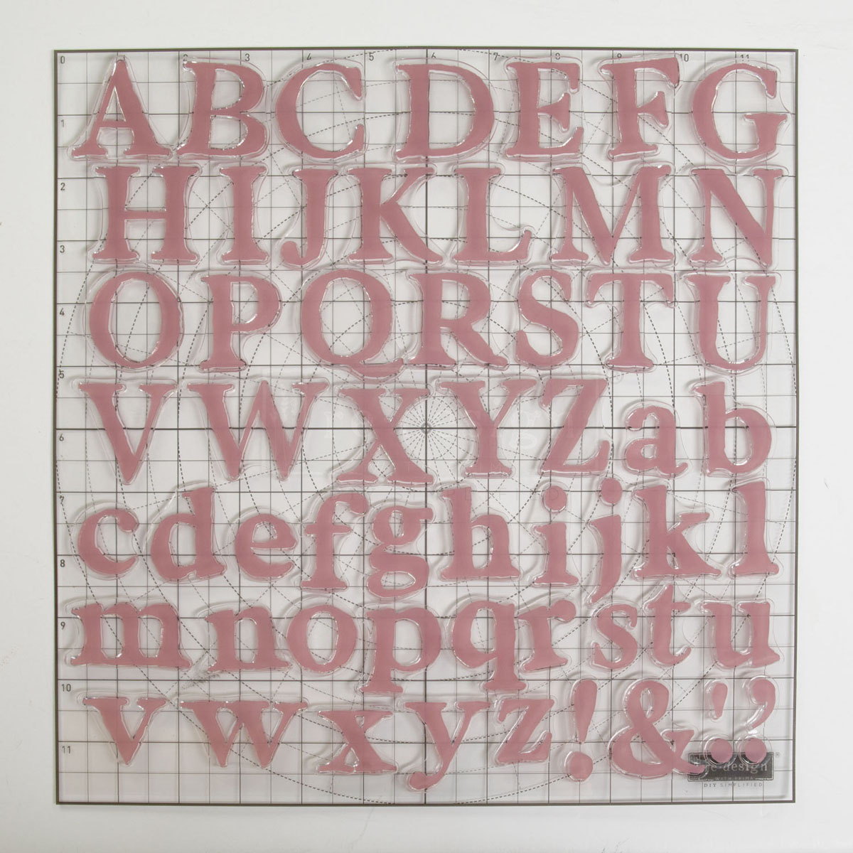 CLEARLY-ALIGNED DÉCOR STAMPS – Alpha – 12×12 clear cling