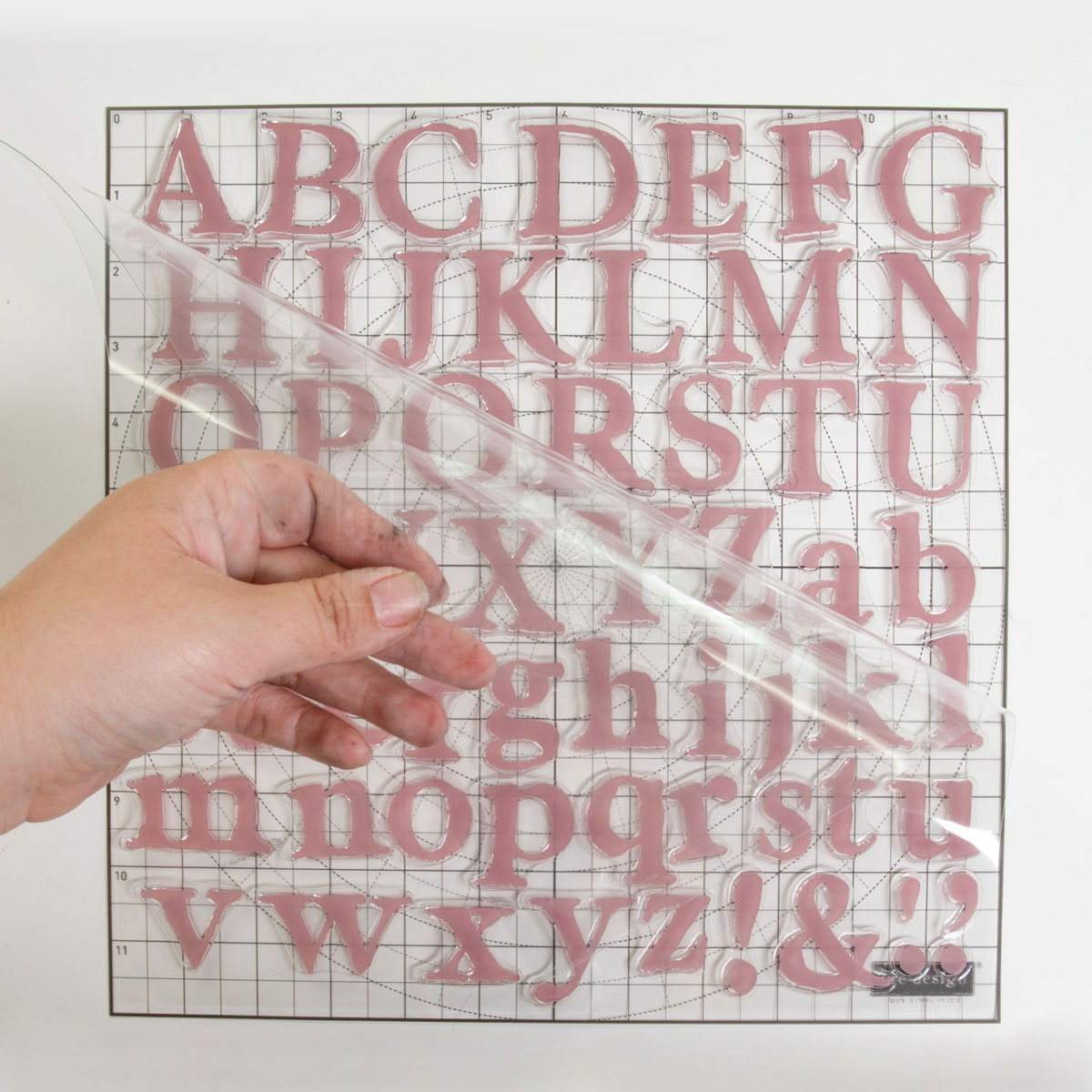 CLEARLY-ALIGNED DÉCOR STAMPS – Alpha – 12×12 clear cling