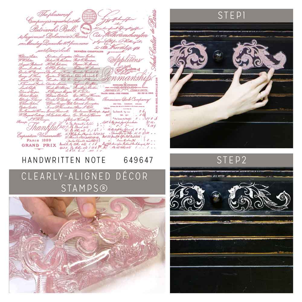 CLEARLY-ALIGNED DÉCOR STAMPS – Handwritten Note – 12×12 clear cling
