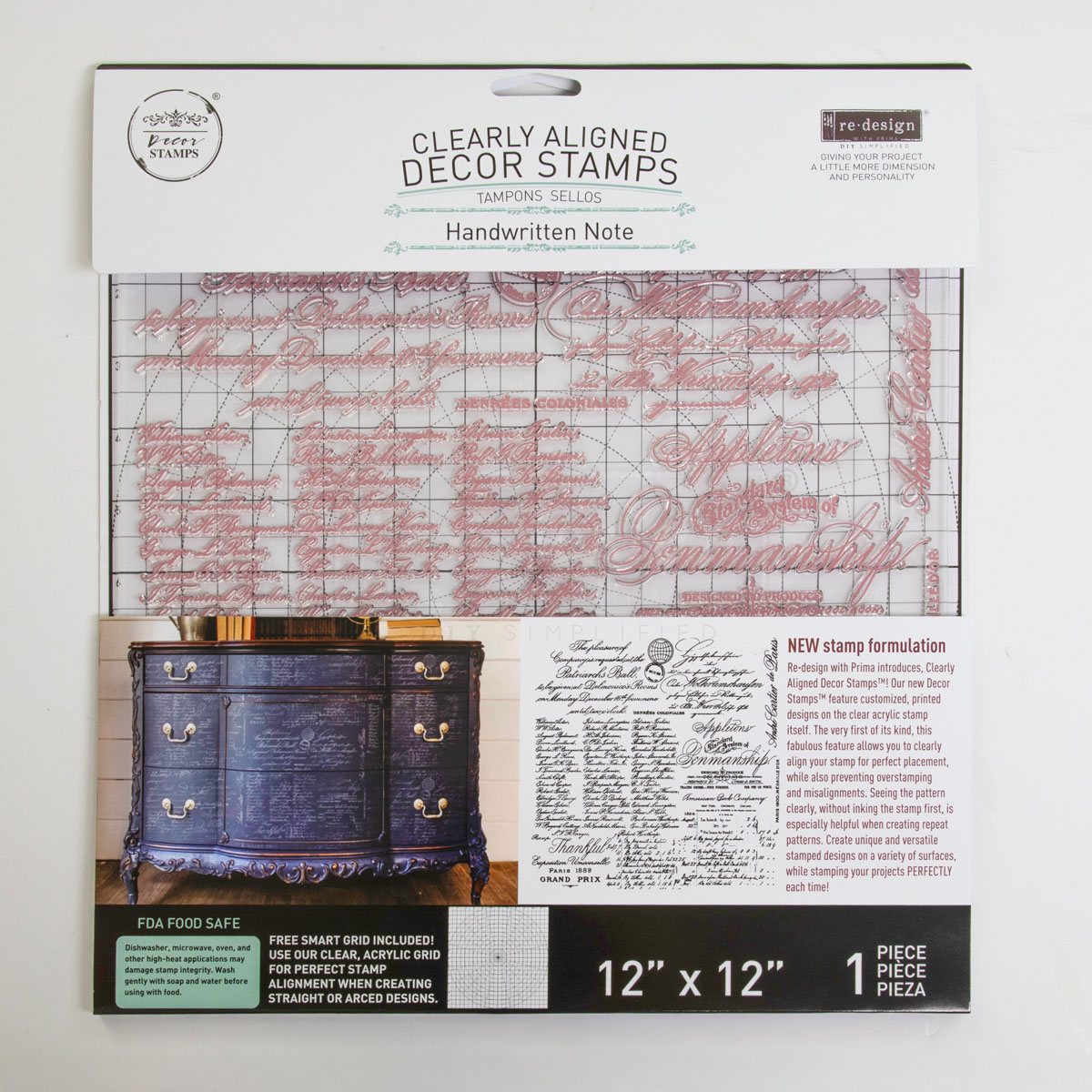 CLEARLY-ALIGNED DÉCOR STAMPS – Handwritten Note – 12×12 clear cling