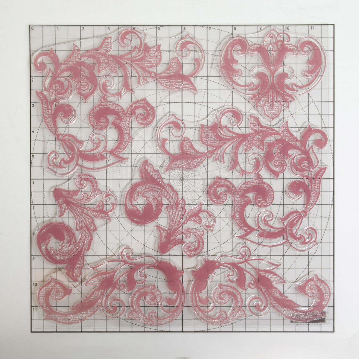 CLEARLY-ALIGNED DÉCOR STAMPS – Elegant Scrolls – 12×12 clear cling