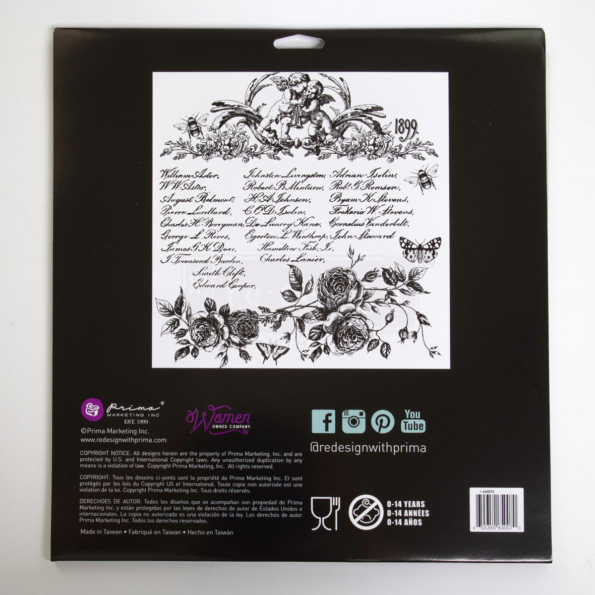 CLEARLY-ALIGNED DÉCOR STAMPS – Floral Script – 12×12 clear cling