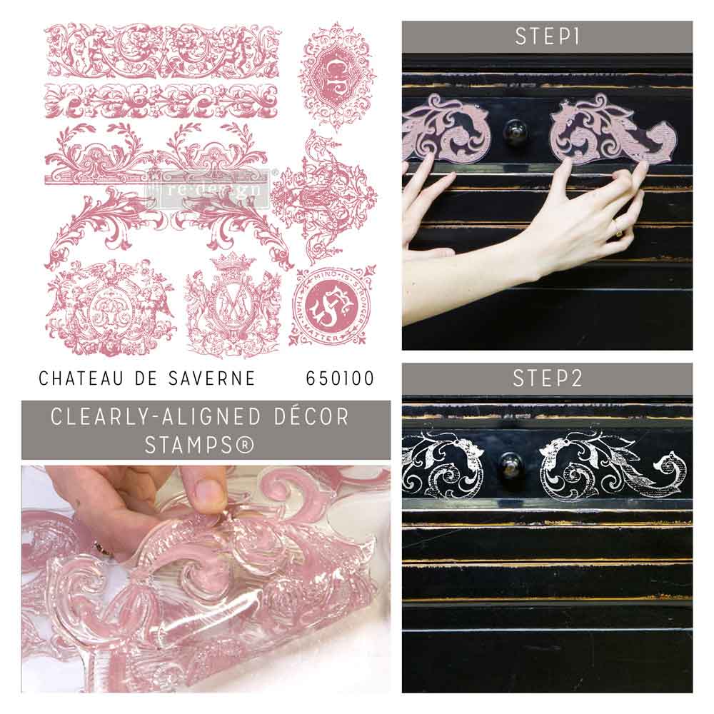 CLEARLY-ALIGNED DÉCOR STAMPS – Chateau De Saverne – 12×12 clear cling