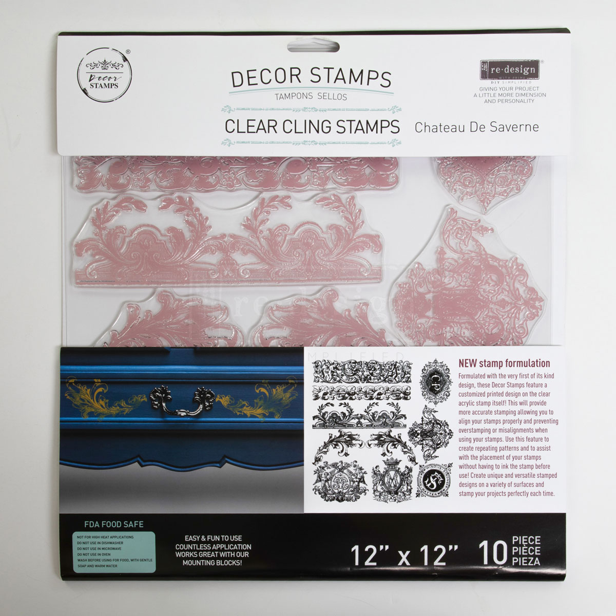 CLEARLY-ALIGNED DÉCOR STAMPS – Chateau De Saverne – 12×12 clear cling