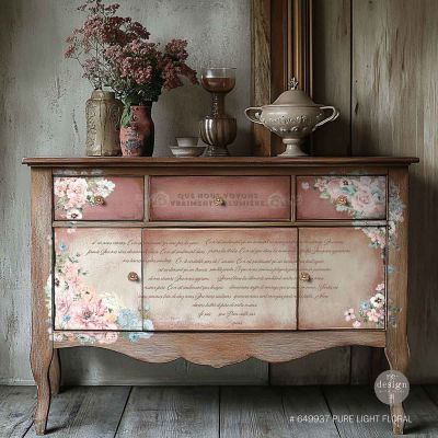 Redesign Decor Transfers® – Pure Light Floral – total sheet size 24″x35″, cut into 3 sheets