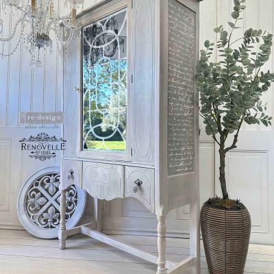 Redesign Stencil – Script 18×21 – sheet size 18″x21″, design size 16.1″x16.1″- Laser cut on 16 mil Mylar