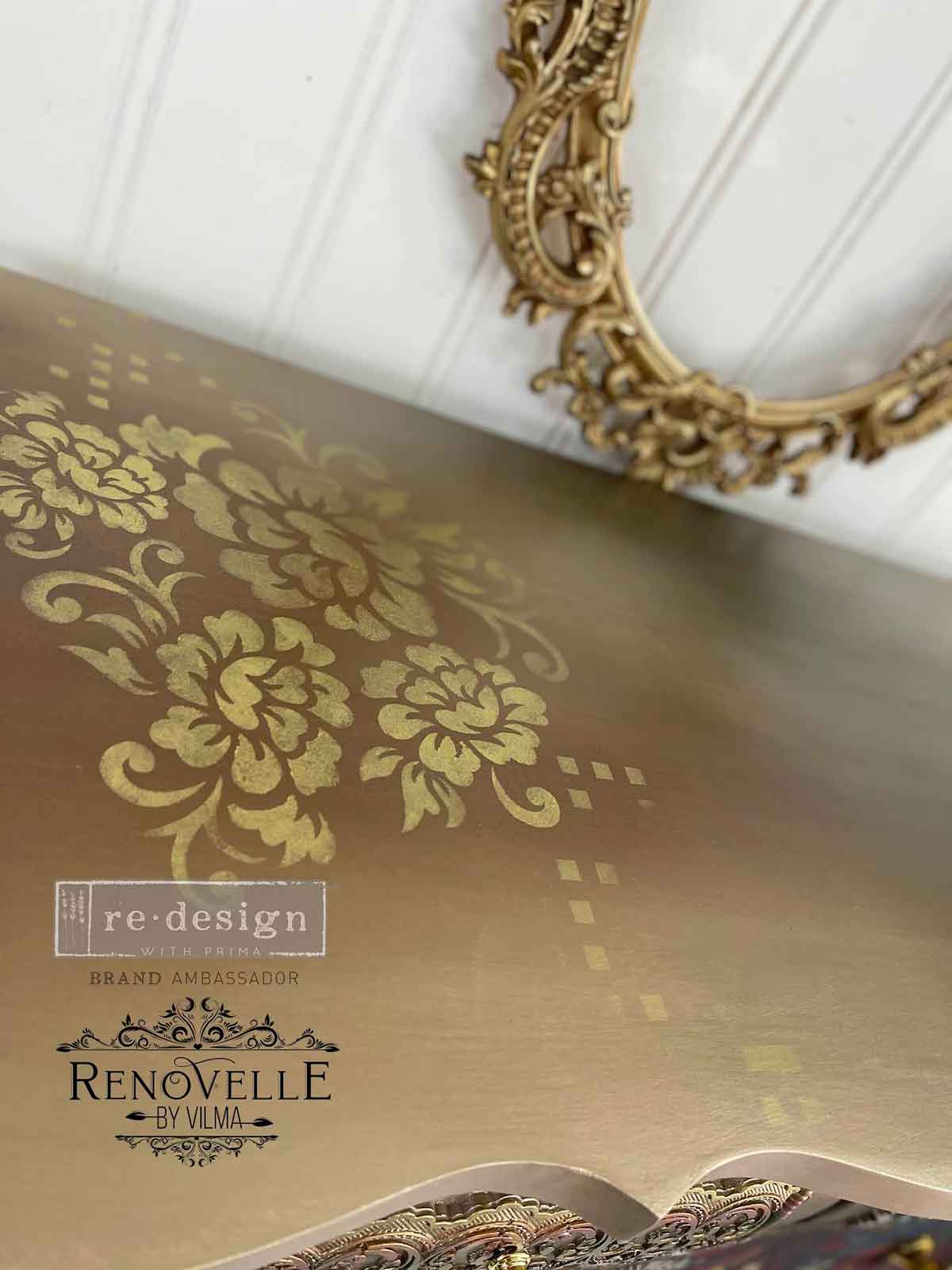 Redesign Stencil – CECE Floral Matrix 18×25.5 – sheet size 18″x25.5″, design size 15.9″x21.3″- Laser cut on 16 mil Mylar