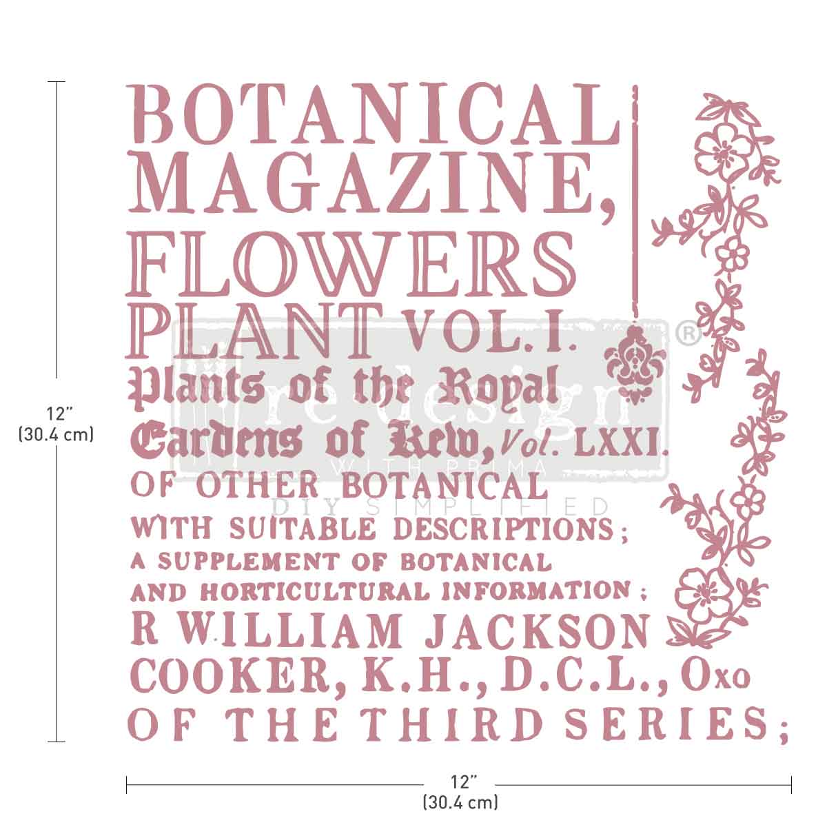 Redesign Decor Stamp – Botanical Encyclopedia – 12″x12″ (12 pcs)