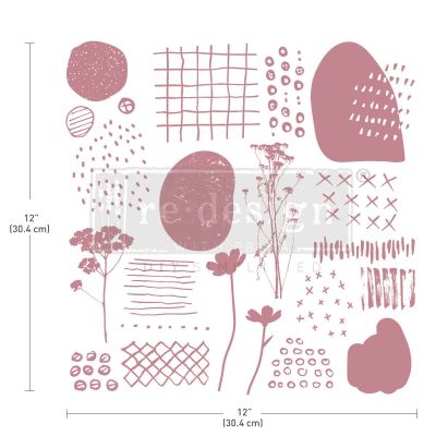 Redesign Decor Stamp – Abstract Scribbles – 12″x12″ (19 pcs)