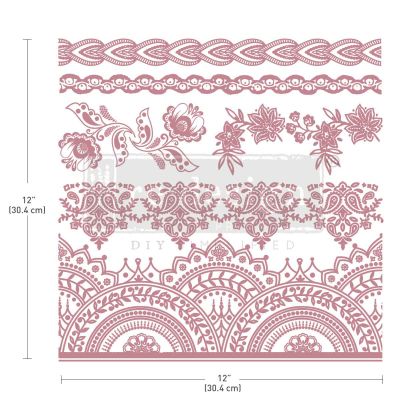 Redesign Decor Stamp – Bohemian Florals – 12″x12″ (6 pcs)