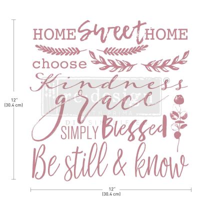 Redesign Decor Stamp – Inspired Words – 12″x12″ (14 pcs)
