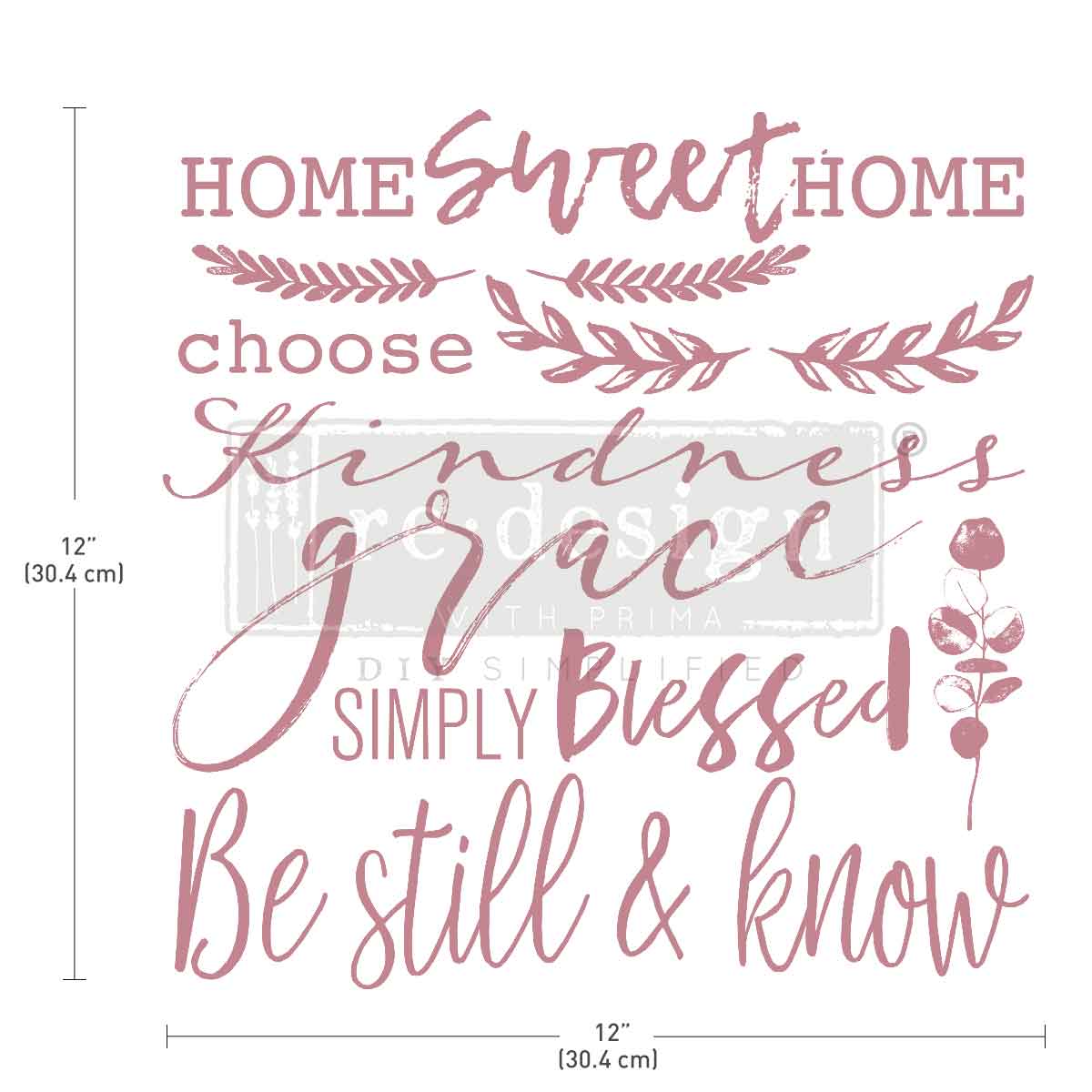 Redesign Decor Stamp – Inspired Words – 12″x12″ (14 pcs)