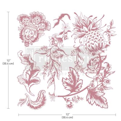 Redesign Decor Stamp – Rustic Floral Elements – 12″x12″ (5 pcs)