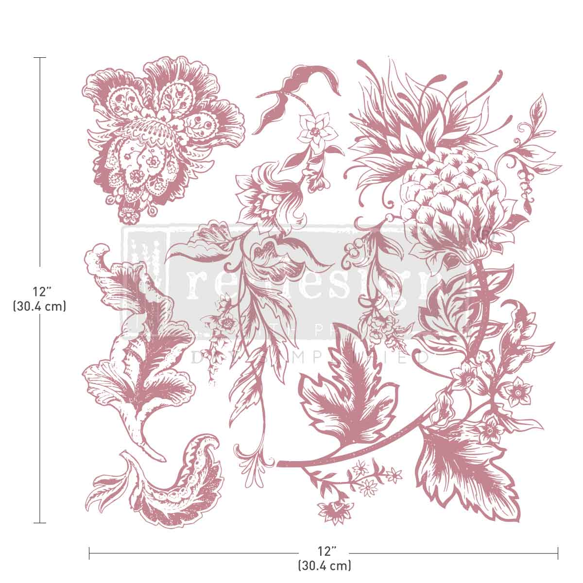 Redesign Decor Stamp – Rustic Floral Elements – 12″x12″ (5 pcs)