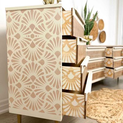 Redesign Stencil – CECE Modern Deco 18×25.5 – sheet size 18″x25.5″, design size 15.4″x21.4″- Laser cut on 16 mil Mylar
