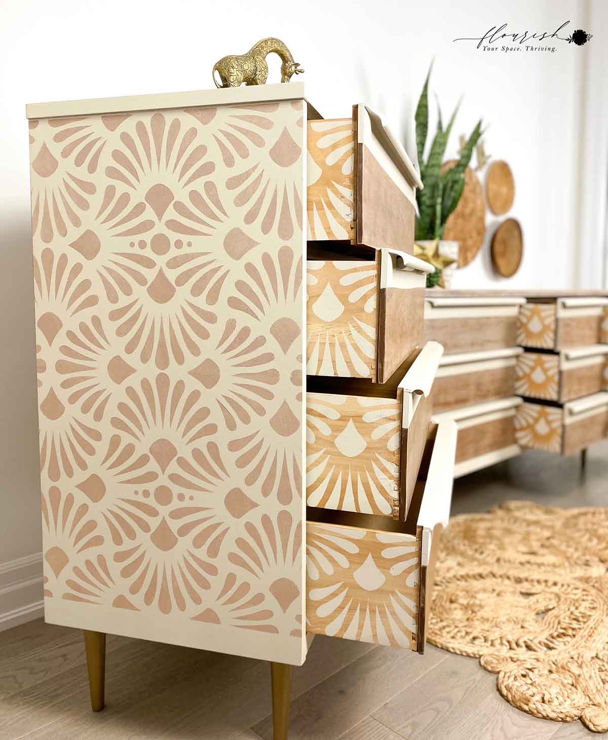 Redesign Stencil – CECE Modern Deco 18×25.5 – sheet size 18″x25.5″, design size 15.4″x21.4″- Laser cut on 16 mil Mylar
