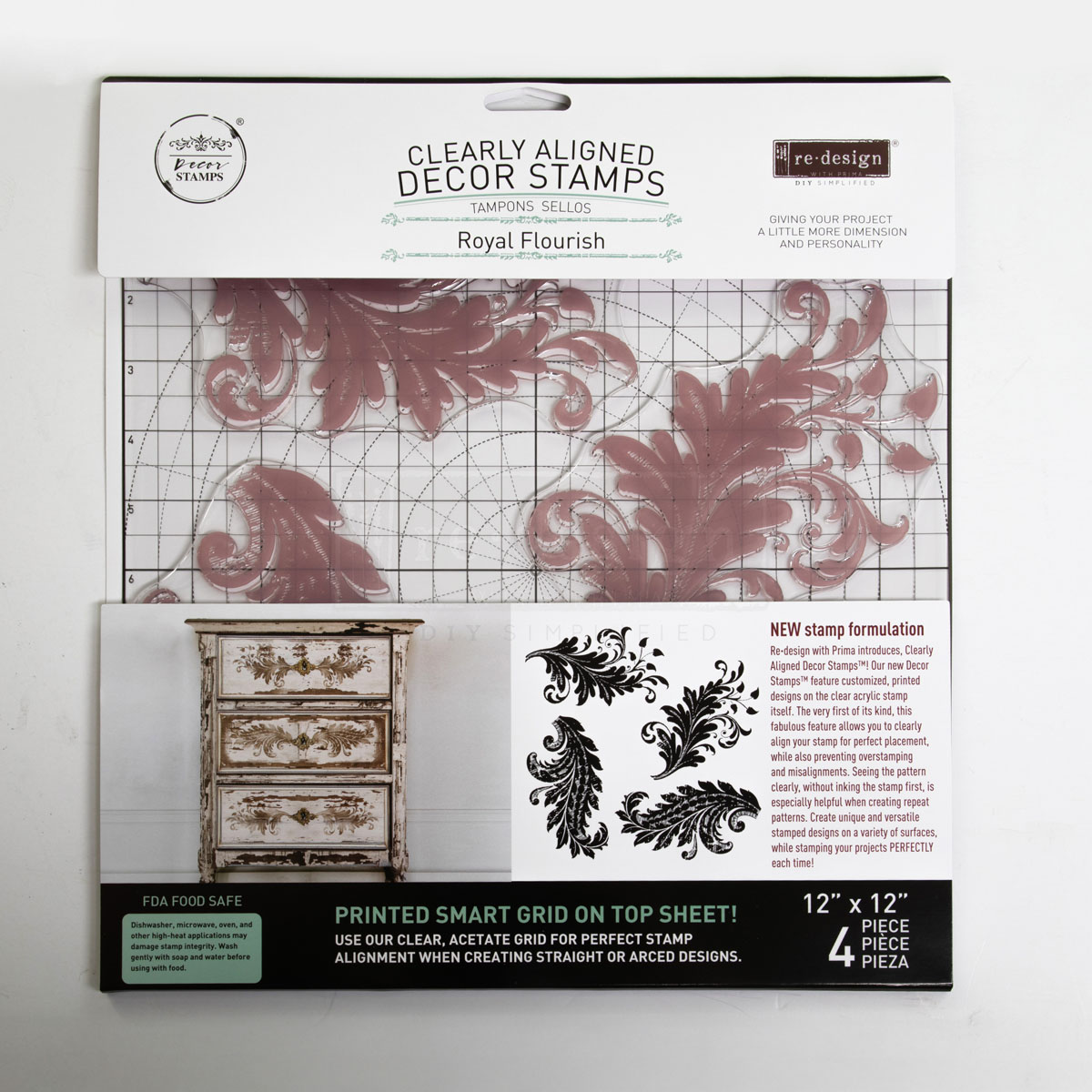 Redesign Decor Stamp – Royal Flourish – 12″x12″ (4 pcs)