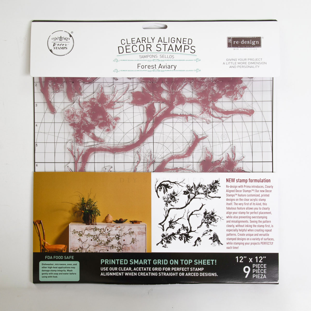 Redesign Decor Stamp – Forest Aviary – 12″x12″ (9 pcs)