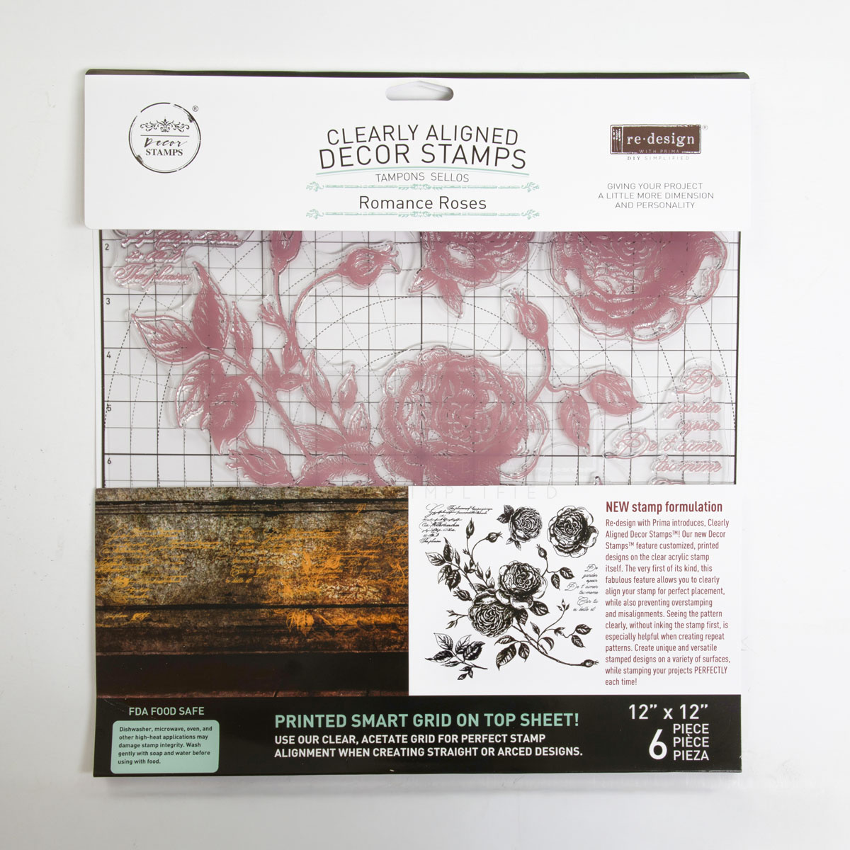 Redesign Decor Stamp – Romance Roses – 12″x12″ (6 pcs)