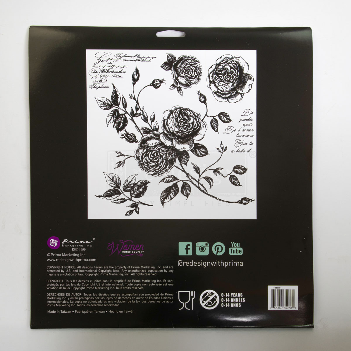Redesign Decor Stamp – Romance Roses – 12″x12″ (6 pcs)