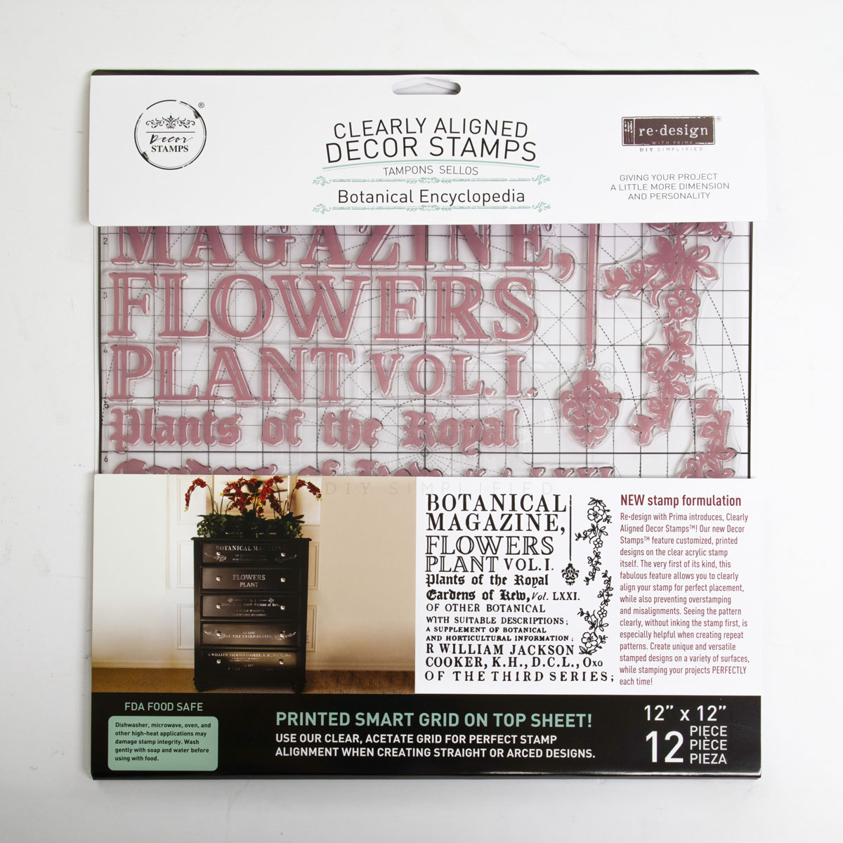 Redesign Decor Stamp – Botanical Encyclopedia – 12″x12″ (12 pcs)