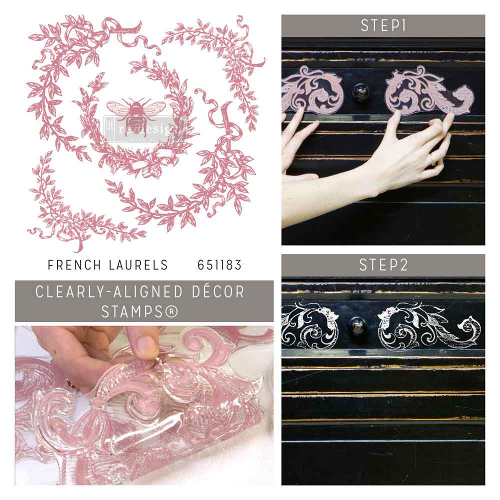 Redesign Decor Stamp – French Laurels – 12″x12″ (6 pcs)