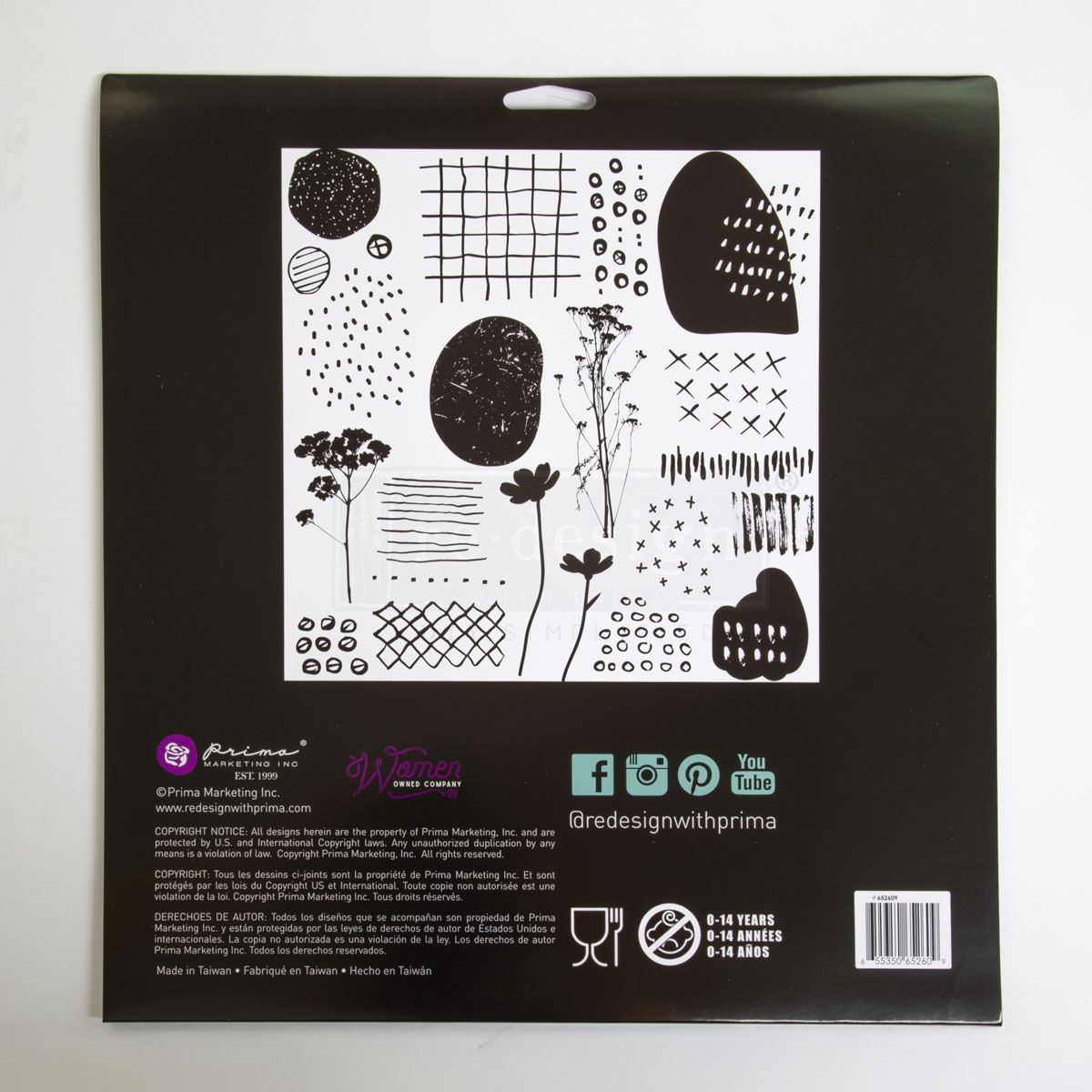 Redesign Decor Stamp – Abstract Scribbles – 12″x12″ (19 pcs)