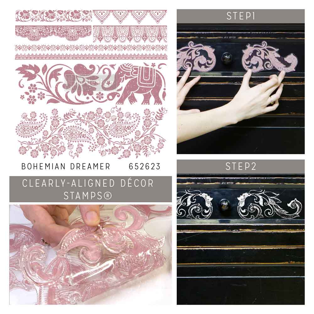 Redesign Decor Stamp – Bohemian Dreamer – 12″x12″ (8 pcs)