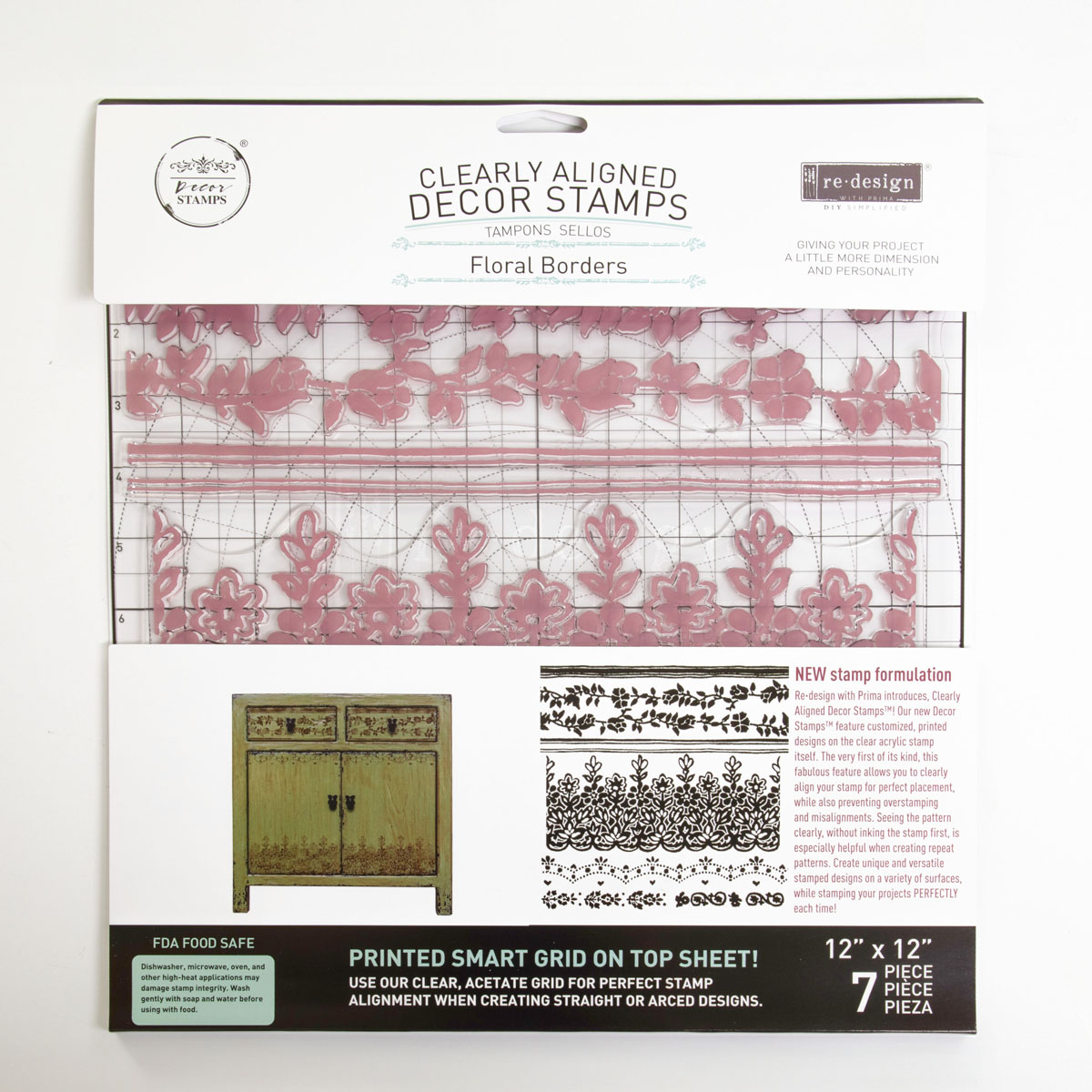 Redesign Decor Stamp – Floral Borders – 12″x12″ (7 pcs)