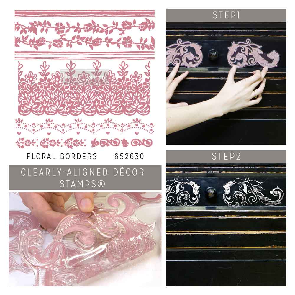 Redesign Decor Stamp – Floral Borders – 12″x12″ (7 pcs)