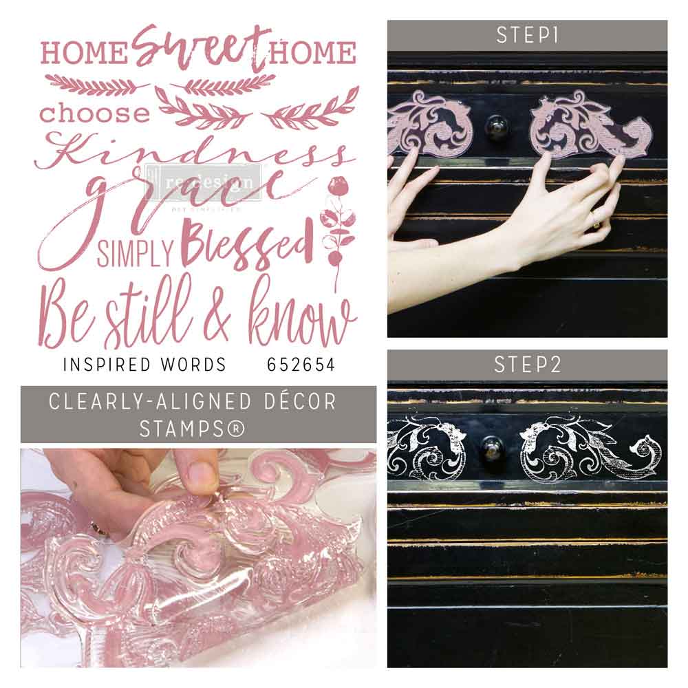 Redesign Decor Stamp – Inspired Words – 12″x12″ (14 pcs)