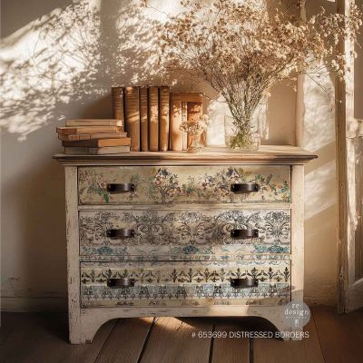 Redesign Decor Transfers® – Distressed Borders – Total sheet size 24″x35″, cut into 2 sheets