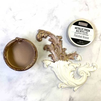 Redesign Acrylic Paint Metallic Sheen – Polished Bronze – 1 jar, 100 ml (3.4 fl oz)
