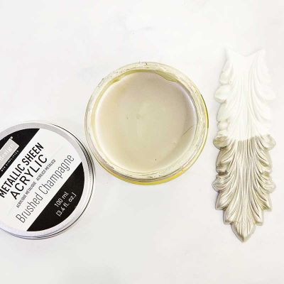 Redesign Acrylic Paint Metallic Sheen – Brushed Champagne – 1 jar, 100 ml (3.4 fl oz)