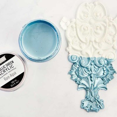 Redesign Acrylic Paint Metallic Sheen – Rare Aqua – 1 jar, 100 ml (3.4 fl oz)