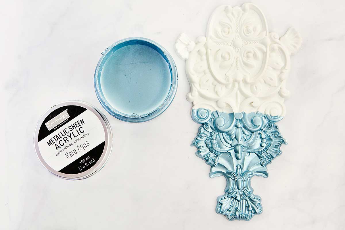 Redesign Acrylic Paint Metallic Sheen – Rare Aqua – 1 jar, 100 ml (3.4 fl oz)