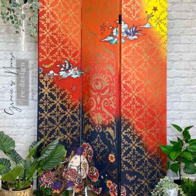 Redesign Stencil – CECE Gothic Trellis 18×25.5 – sheet size 18″x25.5″, design size 16.7″x21.8″- Laser cut on 16 mil Mylar