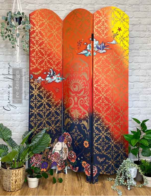 Redesign Stencil – CECE Gothic Trellis 18×25.5 – sheet size 18″x25.5″, design size 16.7″x21.8″- Laser cut on 16 mil Mylar