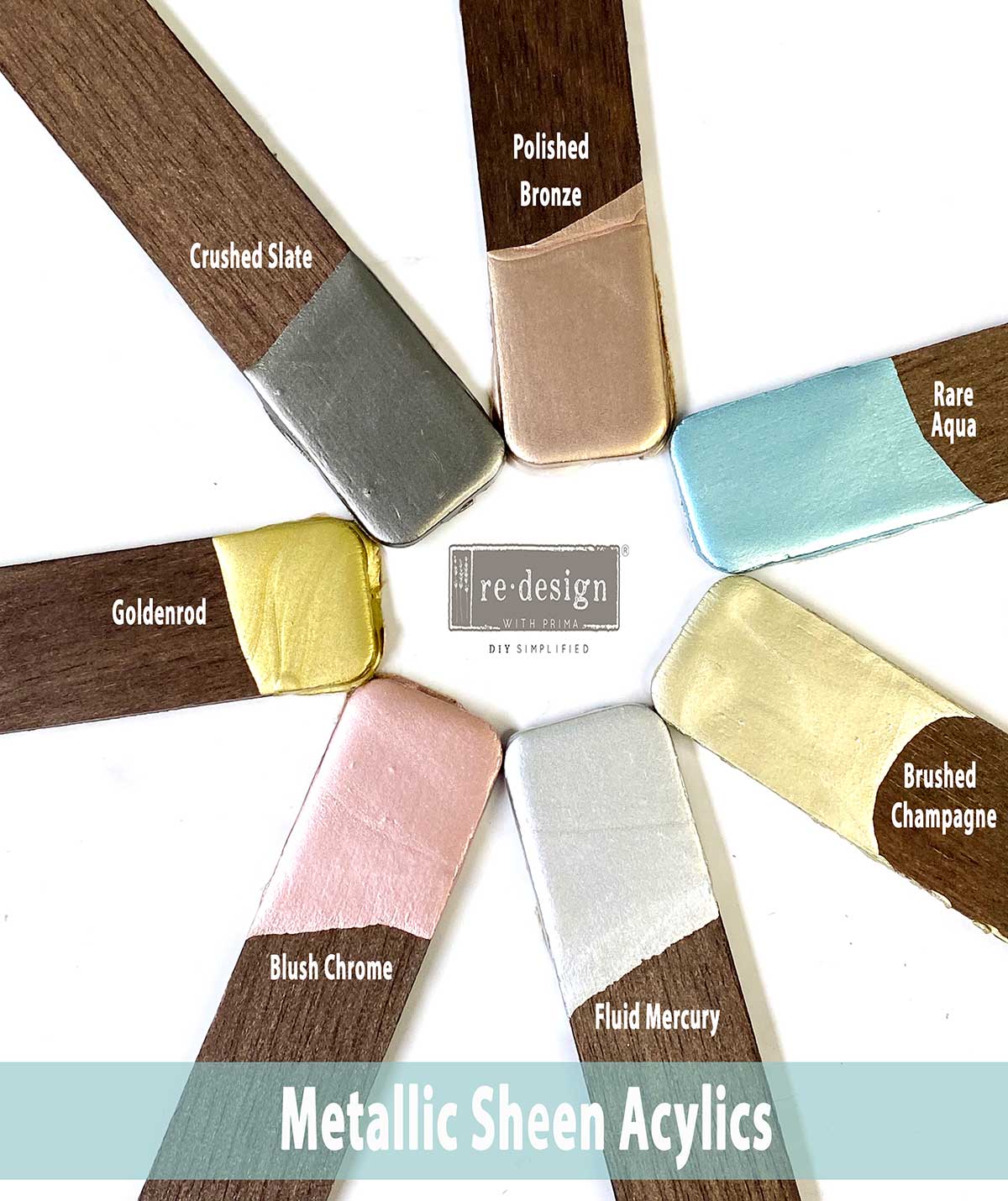 Redesign Acrylic Paint Metallic Sheen- Crushed Slate – 1 jar, 100 ml (3.4 fl oz)