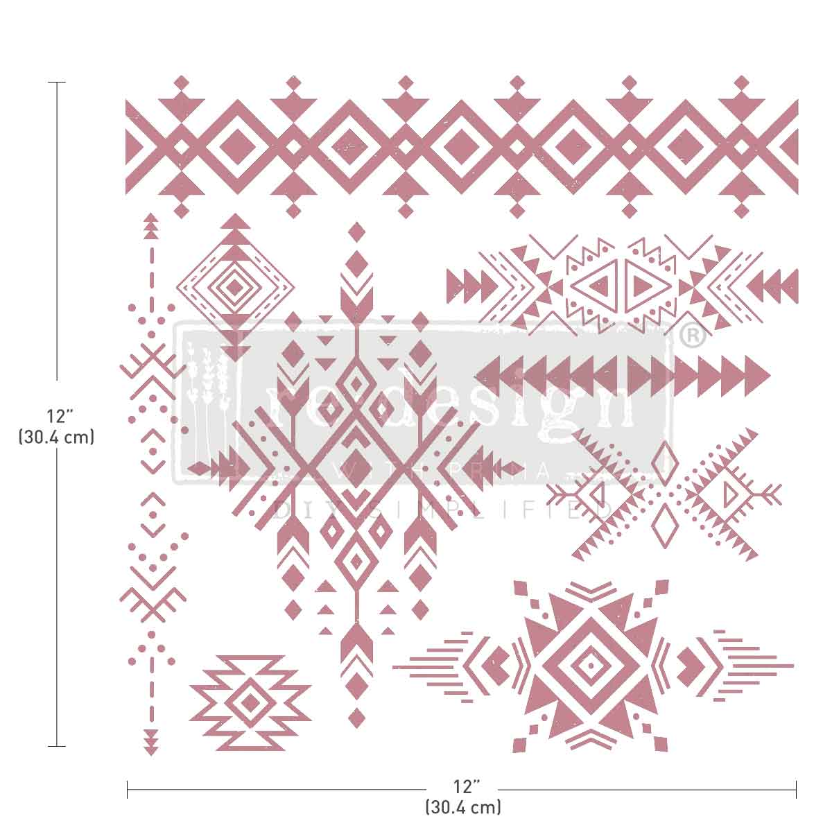 Decor Stamp – Tribal Prints – 12″x12″ sheet size, total 9 pcs
