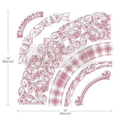 Decor Stamp – Curved Accents – 12″x12″ sheet size, total 6 pcs